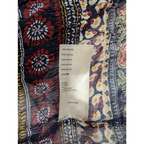 Anthropologie Top Womens 1X Blue Maeve Sheer Blouse Tunic - Picture 7 of 10